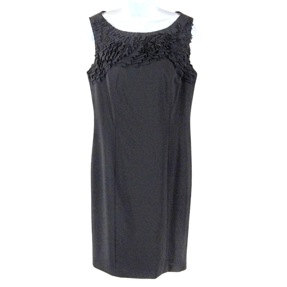 Ann Taylor sleeveless black fitted shift dress
